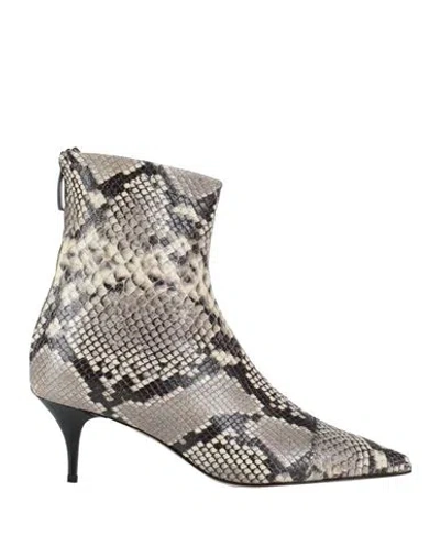 Amen Woman Ankle Boots Beige Size 8 Leather In Beige