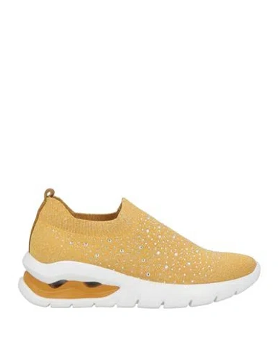 Callaghan Woman Sneakers Marigold Size 7 Soft Leather, Textile Fibers In Yellow