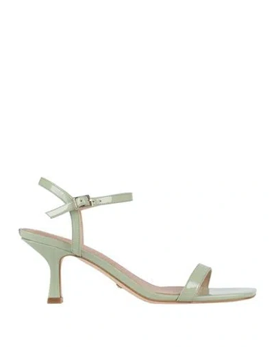 Guess Woman Sandals Light Green Size 10 Leather In Green