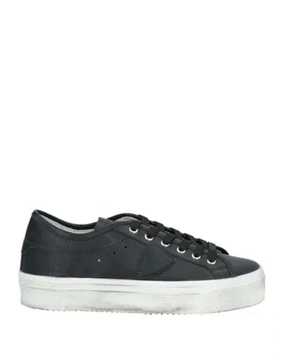 Philippe Model Woman Sneakers Black Size 9 Calfskin In Black