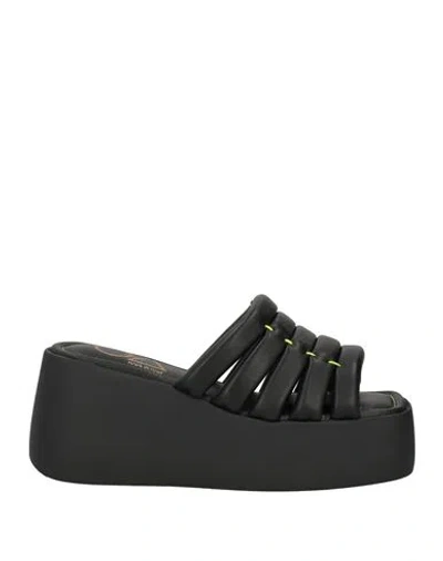 Oa Non-fashion Woman Sandals Black Size 8 Leather In Black