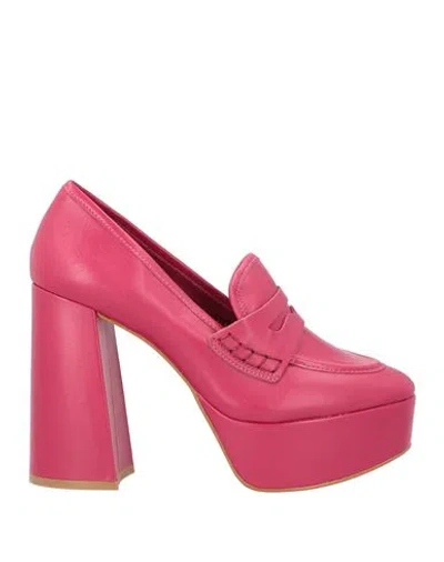 Carrano Woman Loafers Magenta Size 7 Leather In Magenta