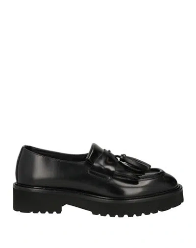 Doucal's Woman Loafers Black Size 8.5 Leather In Black
