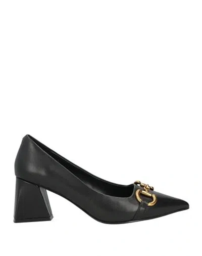 Jeffrey Campbell Woman Pumps Black Size 7 Leather In Black