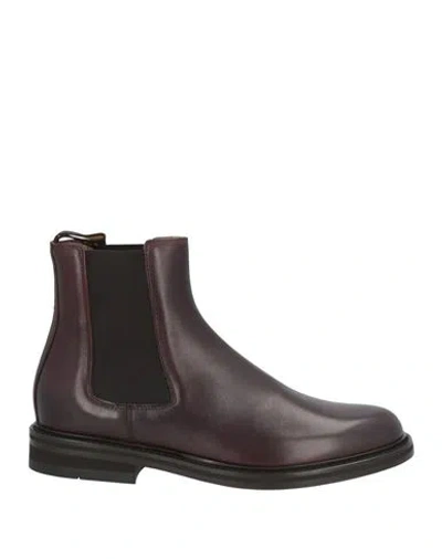Doucal's Woman Ankle Boots Burgundy Size 7 Leather In Red