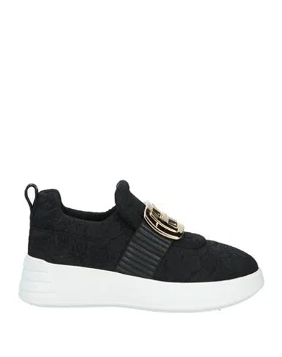 Hogan Woman Sneakers Black Size 7.5 Textile Fibers In Black