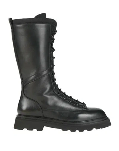 Doucal's Woman Boot Black Size 8 Leather, Textile Fibers In Black