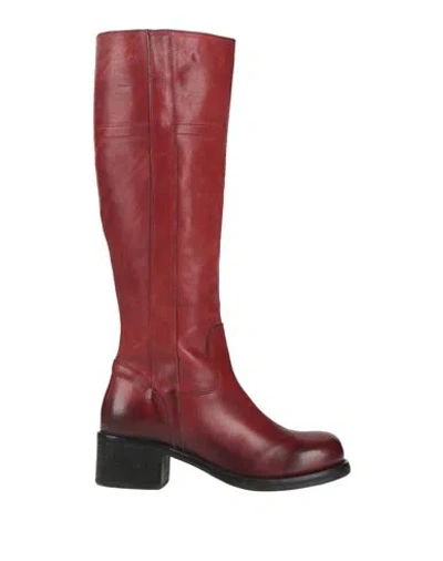 Moma Woman Boot Red Size 7 Leather In Red