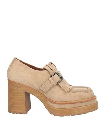 Pons Quintana Woman Loafers Beige Size 7 Leather In Beige