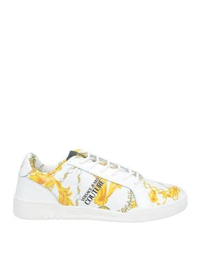 Versace Jeans Couture White & Gold Brooklyn Sneakers In White