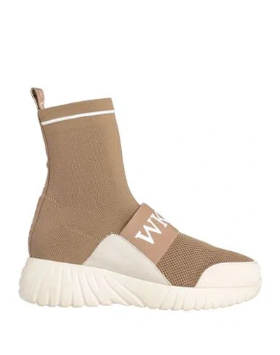 Weekend By Pedro Miralles Pedro Miralles Weekend Woman Sneakers Khaki Size 6 Textile Fibers, Leather In Beige