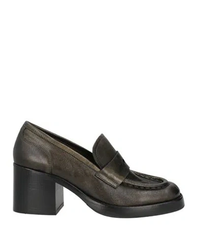 Zinda Woman Loafers Dark Green Size 7 Leather In Green