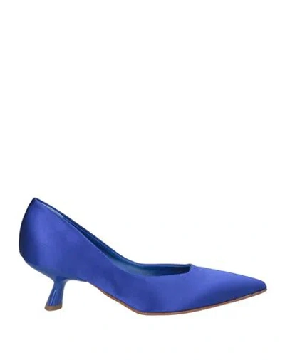 Poesie Veneziane Woman Pumps Bright Blue Size 8 Textile Fibers In Blue