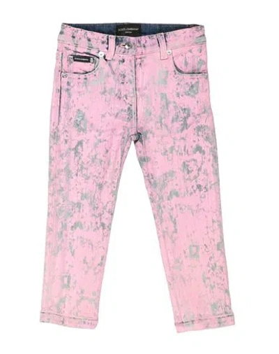 Dolce & Gabbana Toddler Girl Jeans Pink Size 5 Cotton, Elastane, Polyester, Zamak In Pink