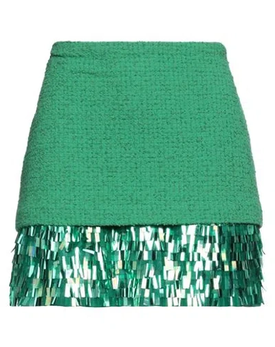 Pinko Gigliola Paillette Embellished Boucle Mini Skirt In Green