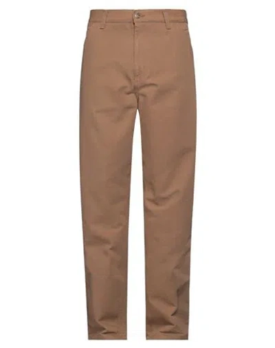 Carhartt Man Pants Camel Size 34 Organic Cotton In Beige