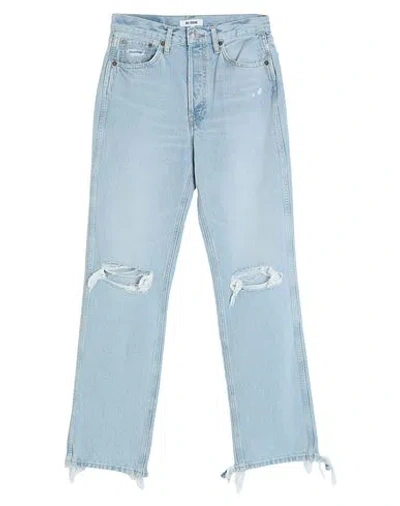 Re/done Woman Jeans Blue Size 27 Polyester, Cotton In Blue