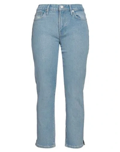 Frame Woman Jeans Blue Size 29 Lyocell, Recycled Cotton, Cotton, Elastane In Blue