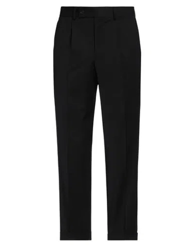 Caruso Man Pants Black Size 38 Wool, Elastane In Black