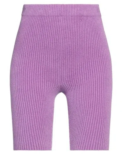 Roberto Collina Woman Shorts & Bermuda Shorts Light Purple Size S Viscose, Nylon, Elastane In Purple