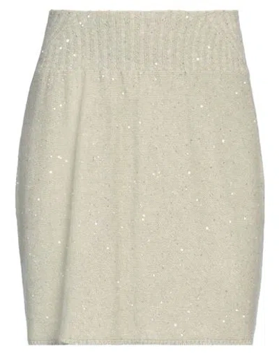 Fabiana Filippi Woman Mini Skirt Sage Green Size 4 Virgin Wool, Silk, Cashmere, Alpaca Wool, Polyest In Sage Green