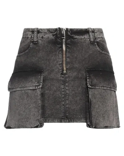 Pinko Woman Denim Skirt Black Size 8 Cotton, Elastane In Black
