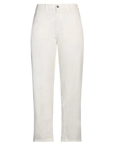 Solotre Woman Jeans White Size 10 Cotton In White