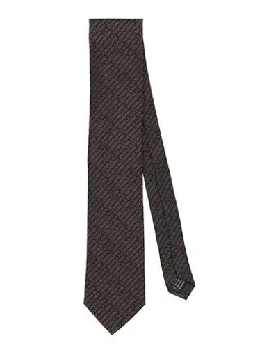 Grey Daniele Alessandrini Man Ties & Bow Ties Black Size - Silk In Black