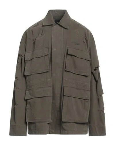 We11 Done Man Jacket Military Green Size L Cotton In Green