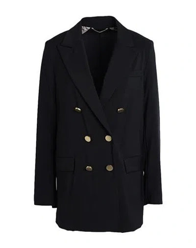 Kiltie Woman Blazer Midnight Blue Size 12 Virgin Wool, Elastane In Blue