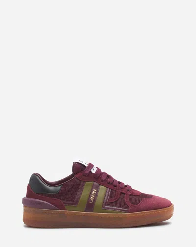 Shop Lanvin Sneakers Clay En Mesh Pour Femme In Burgundy/green