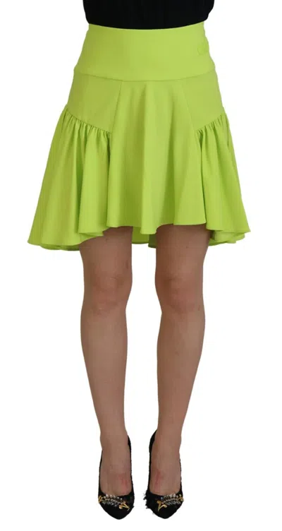 Dsquared2 Dsqua² High Waist A-line Pleated Mini Women Women's Skirt In Green
