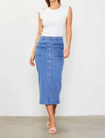 Skies Are Blue Ahead Skirt In Blue Skies In Multi