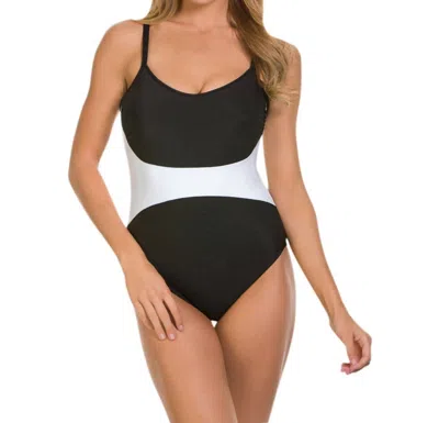 Magicsuit Color Block Serena One Piece Swimsuit In Black White In Black