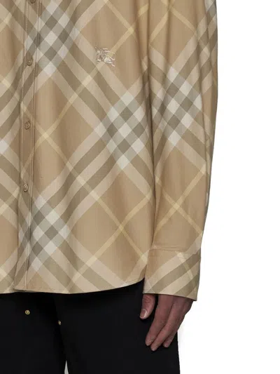 Shop Burberry Shirts In Flax Ip Check