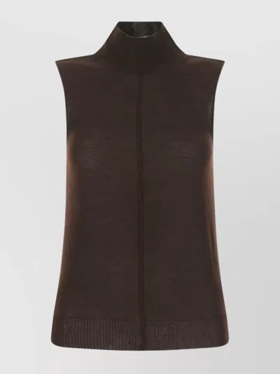 Amiri Distressed Cashmere Turtleneck Tank In Black