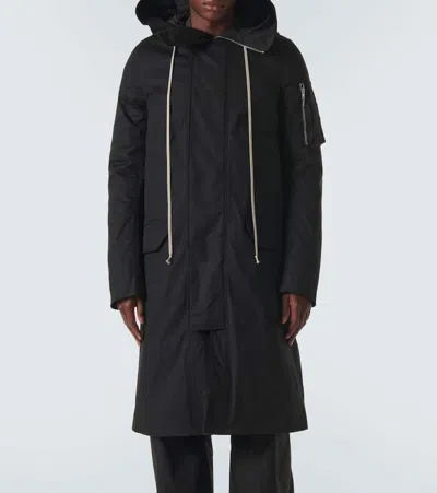 Shop Rick Owens Cotton-blend Poplin Parka In Black