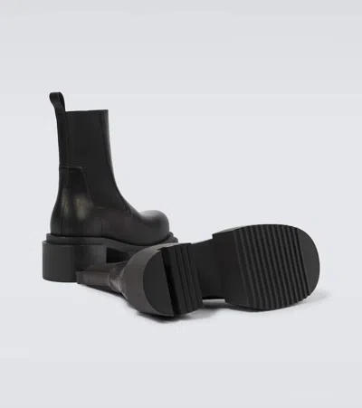 Rick Owens Chunky Sole Ankle Boots With Elastic Panels In Black