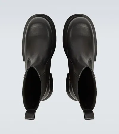 Rick Owens Chunky Sole Ankle Boots With Elastic Panels In Black