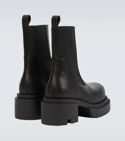Rick Owens Chunky Sole Ankle Boots With Elastic Panels In Black