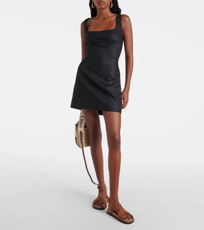 Sir Iris Linen Minidress In Black