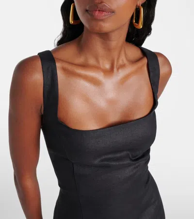 Sir Iris Linen Minidress In Black