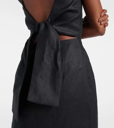 Sir Iris Linen Minidress In Black