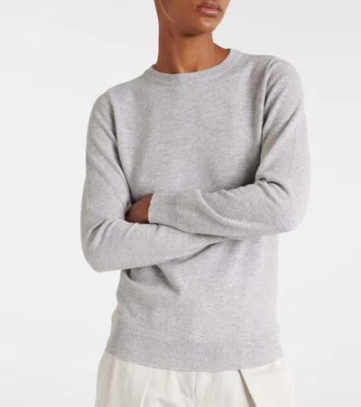 Brunello Cucinelli Cashmere Basic Crewneck Sweater In Grey