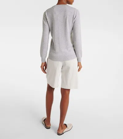 Brunello Cucinelli Cashmere Basic Crewneck Sweater In Grey