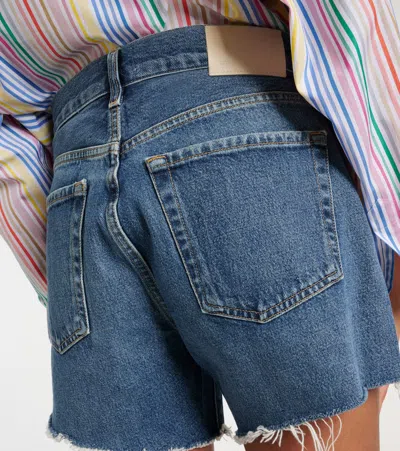 Citizen Of Humanity Gaucho High Waist Organic Cotton Denim Shorts In Blue