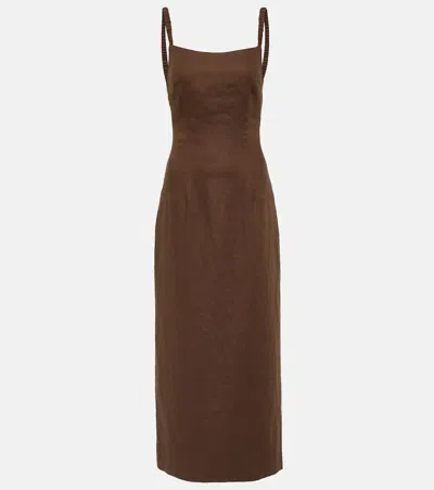 Sir Primrose Ruched Cotton Minidress In Brown