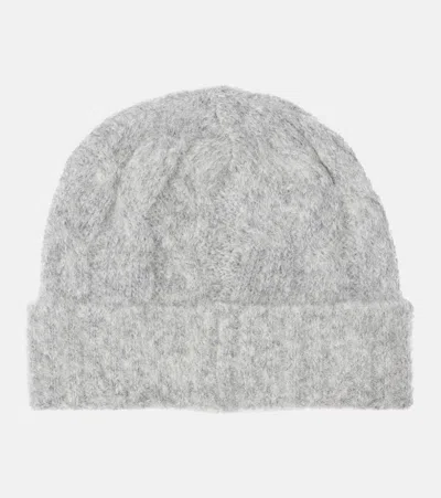 Brunello Cucinelli Cable-knit Mohair Beanie In Grey