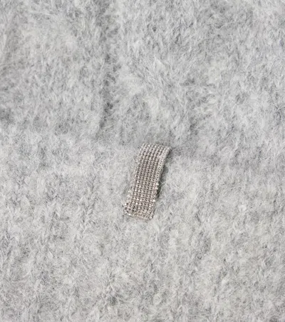 Brunello Cucinelli Cable-knit Mohair Beanie In Grey