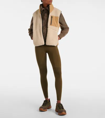 Loro Piana Ribbed-knit Silk-blend Leggings In Green